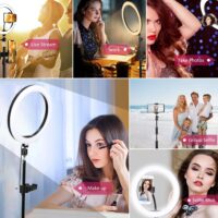 10" LED Ring Light Photographic Selfie Ring Lighting with Stand for Smartphone Youtube Makeup Video Studio Tripod Ring Light