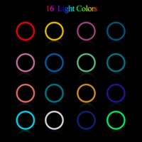 10" RGB LED Ring Light Selfie Photographic Lighting Colorful Ring Lamp Dimmable with Control Stand