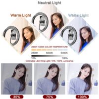 10inch Mini Selfie LED Video Ring Light Lamp With Table Tripod