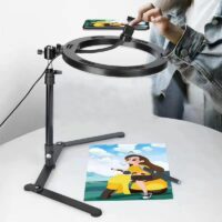 26CM Photography Lighting Vlog Youtube Fill Ring Light Lamp Live COOK Phone Ringlight Tripod Stand