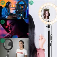 26CM RGB Color Soft Ring Light Remote Circle Lamp With Tripod Stand Photography