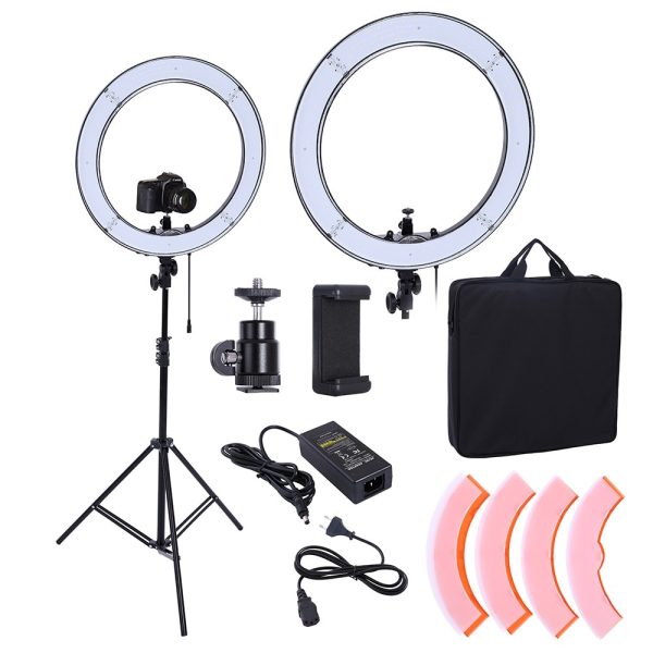 55W 18inch Camera Phone LED Ring Light Photography studio Dimmable Ring Lamp With Stand Tripods