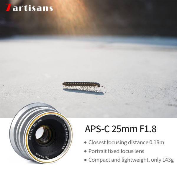 7artisans 7 artisans 25mm F1.8 Prime Lens for Sony E/Fujifilm/Canon EOS-M/Micro 4/3 A6400 A6500 ZV-E10 XS-10 GH5 EM10III M200 M6