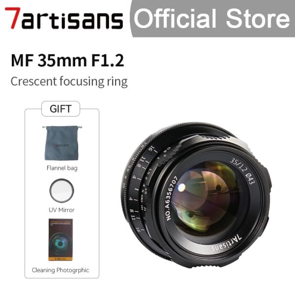 7artisans 7 artisans 35mm F1.2 MF Prime APS-C Lens for Sony E/EOS-M/Nikon Z /Fuji XF/M4/3 A6500 A6300 X-S10 M50 E-M10III GX9 G9