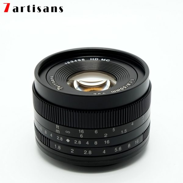 7artisans 7 artisans 50mm f1.8 Large Aperture Portrait MF Prime Lenses Fit For Canon EOS-M M50 M100/Sony E A7/Fuji FX/M4/3 mount