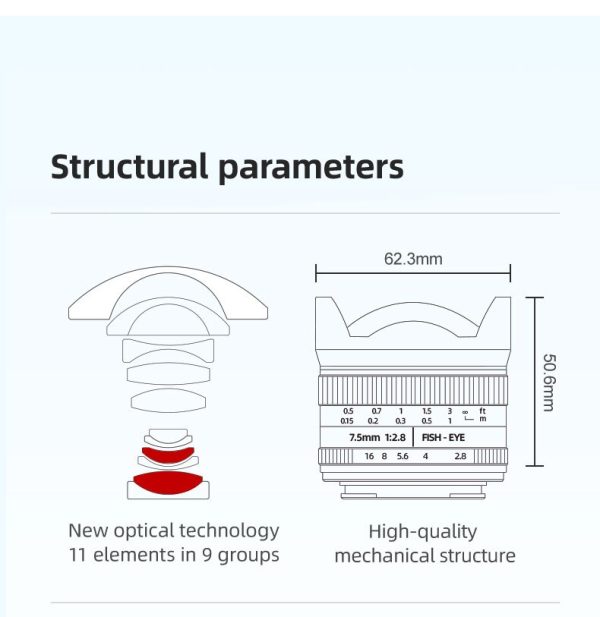 7artisans 7 artisans 7.5mm F2.8II Ultra-wide-angle Fisheye Lens for Sony E/Fuji XF/Nikon Z/M4/3mount/Canon Eos-m A6600 X-S10 M50