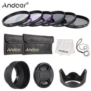 Andoer 49-77mm Lens Filter Kit UV CPL FLD ND(ND2 ND4 ND8