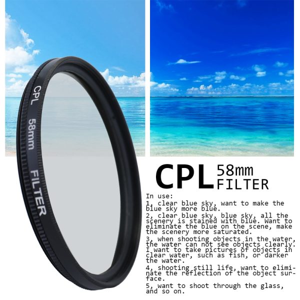 Andoer 58mm 52mm Camera UV CPL FLD Lens Filters Kit and Altura Photo ND Neutral Density Filter