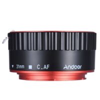 Andoer Colorful Metal TTL Auto Focus AF Macro Extension Tube Ring for Canon EOS EF EF-S 60D 7D 5D II 550D Red