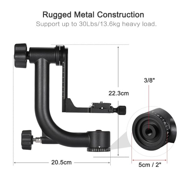 Andoer Heavy Duty Metal Panoramic Gimbal Tripod Head Use