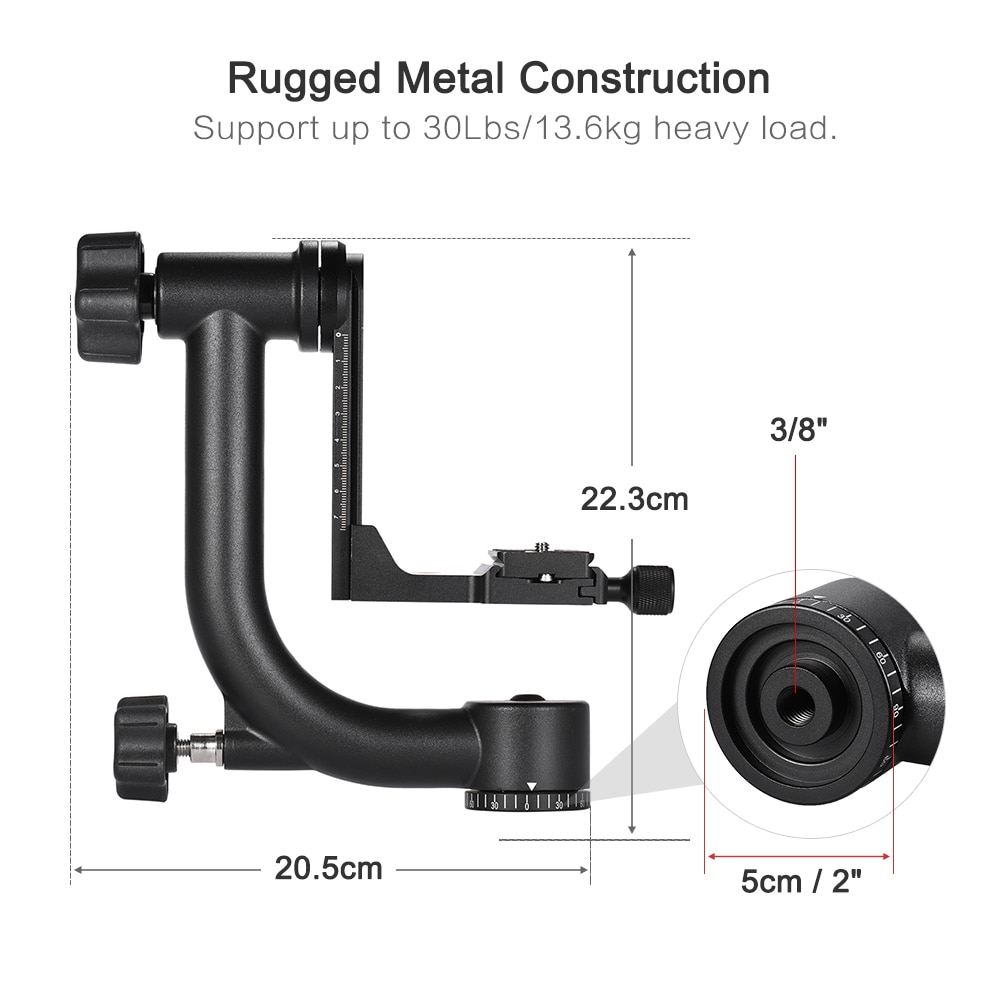 Andoer Heavy Duty Metal Panoramic Gimbal Tripod Head Use Electrobest Official Online Store