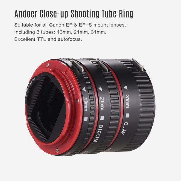 Andoer Plastic lens Adapter Auto Focus AF Macro Extension Tube Adapter Ring