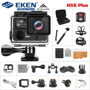 EKEN H5S Plus 4K 30fps Action Camera HD EIS with Ambarella A12 chip inside 30m waterproof