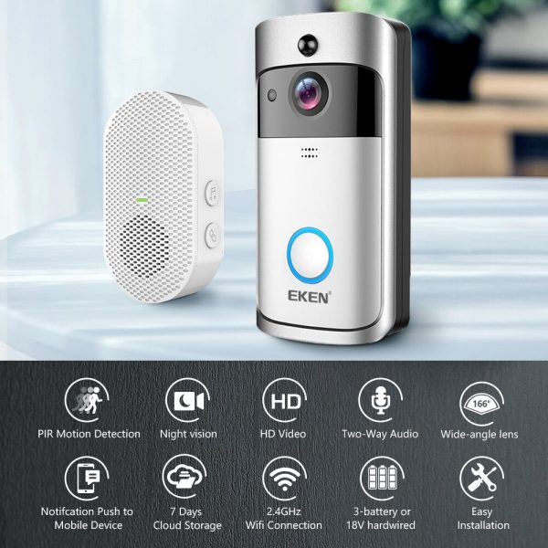 EKEN V5 Video Doorbell Smart Wireless WiFi Security Door Bell Visual Recording