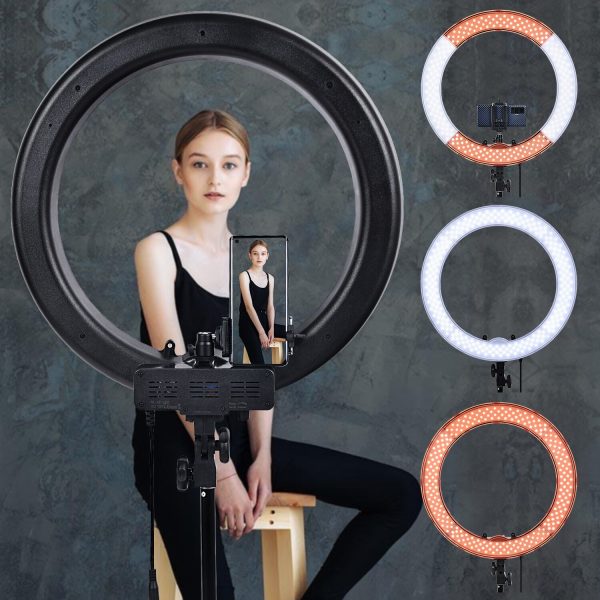 FOSOTO RL-18 Photography Lighting Dimmable Ring Lamp Camera Ring Lamp Led Ringlight With Tripod Stand