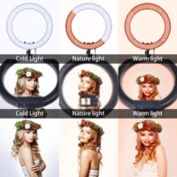 FOSOTO RL-18 Photography Lighting Dimmable Ring Lamp Camera Ring Lamp Led Ringlight With Tripod Stand