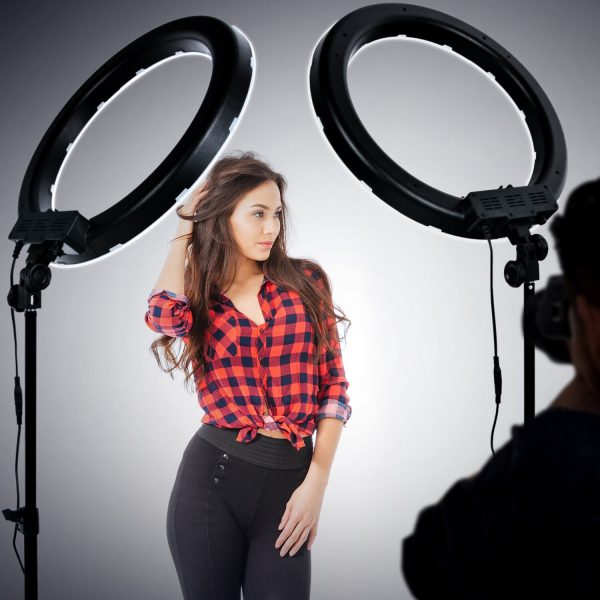 FOSOTO RL-18 Photography Lighting Dimmable Ring Lamp Camera Ring Lamp Led Ringlight With Tripod Stand