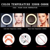 FOSOTO RL-18II Ring Lamp 18 Inch Photographic Lighting Ringlight 512Pcs Led Ring Light With Tripod Stand