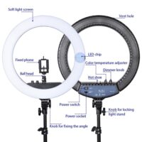 FOSOTO RL-18II Ring Lamp 18 Inch Photographic Lighting Ringlight 512Pcs Led Ring Light With Tripod Stand