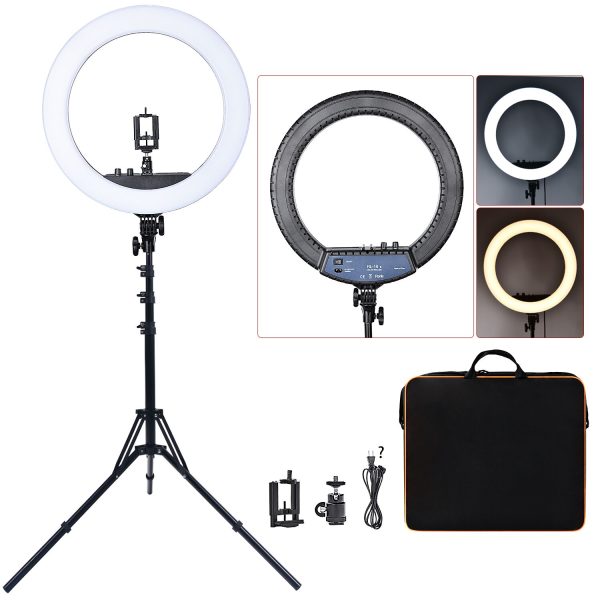 FOSOTO RL-18II Ring Lamp 18 Inch Photographic Lighting Ringlight 512Pcs Led Ring Light With Tripod Stand