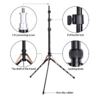 Fosoto FT-190 Gold Ring Lamp Tripod Stand 1/4 Screw Softbox