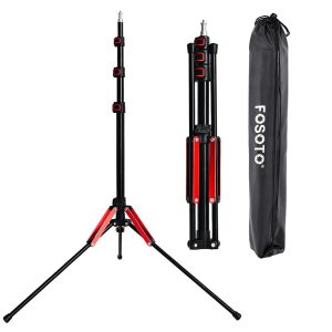 Fosoto FT-195 Red 1/4 Screw Folding Tripod Light Stand For Photo Studio