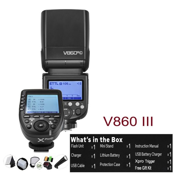 GODOX V860II / V860III V860IIIC V860IIIN V860IIIS Li-ion TTL 2.4G HSS Flash Speedlite