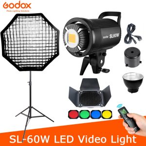 Godox LED Video Light SL-60W SL60W 5600K White Version Video Light Continuous Light Bowens Mount