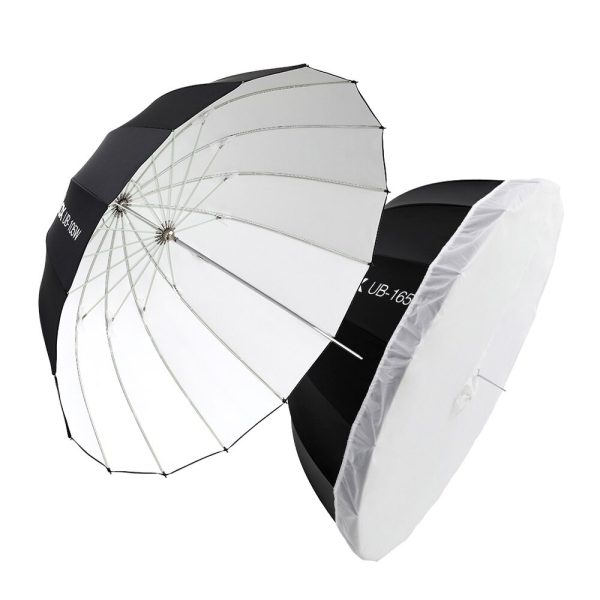 Godox Parabolic Reflective Umbrella 165cm 130cm 105cm Silver / White Lining Diffuser