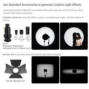 Godox-S30-S60-Focusing-LED-Light-Accessories-Projection-Lens-SA-P-GOBO-Set-SA-09-Color-1