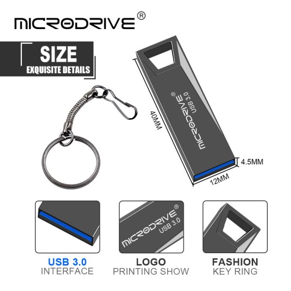 High Speed USB 3.0 Metal Flash Drive 16GB 32GB 64GB 128GB Pendrive Waterproof