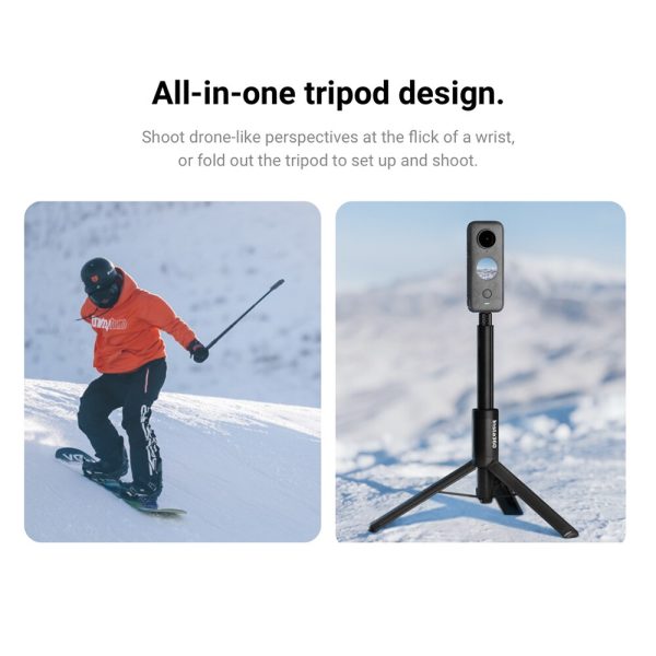 Insta360 2-in-1 Invisible Selfie Stick Tripod Camera Accessory Extends to the Lengthy 109cm support GO 2/ONE X2/ONER/OEN X