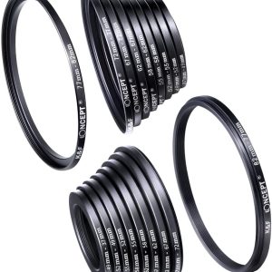 K&F CONCEPT 18pcs Camera Lens Filter Step Up/Down Adapter Ring