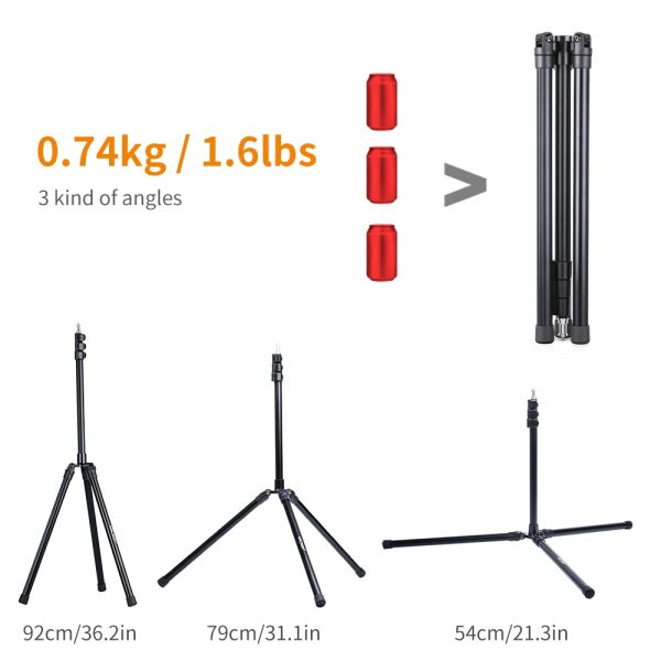 K&F Concept 2Packs 79 inch Aluminium Reversible folding Tripod Light Stands