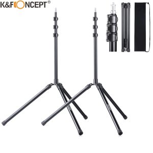 K&F Concept 2Packs 79 inch Aluminium Reversible folding Tripod Light Stands