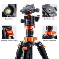 K&F Concept 80.7 inch Camera Tripod for DSLR Compact Aluminum with 360 Degree Ball Head and 10kgs Load