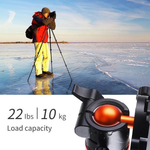 K&F Concept 80.7 inch Camera Tripod for DSLR Compact Aluminum with 360 Degree Ball Head and 10kgs Load