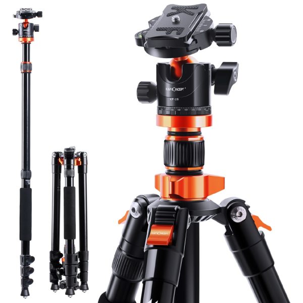 K&F Concept 80.7 inch Camera Tripod for DSLR Compact Aluminum with 360 Degree Ball Head and 10kgs Load