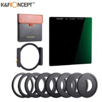 K&F Concept ND1000 Square Filter Multi-Coated 100x100mm Neutral Density Filter with One Filter Holder 8pcs Filter Ring adapters