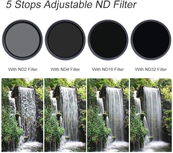 K&F Concept ND2-ND32 Fader ND Filter Lens Neutral Density Variable Multiple Layer Nano Coated 49mm 52mm 58mm 62mm 67mm 77mm