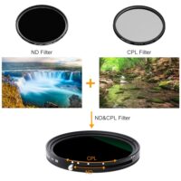 K&F Concept ND2-ND32 ND CPL Filter lens adjustable Circular Polarizing Filter 2 in 1 Variable 49mm 52mm 58mm 62mm 67mm 77mm