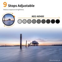 K&F Concept ND2 to ND400 Lens HD ND Filter Fader Easy to Variable Adjustable Neutral Density 49mm 52mm 58mm 62mm 67mm 77mm 82mm