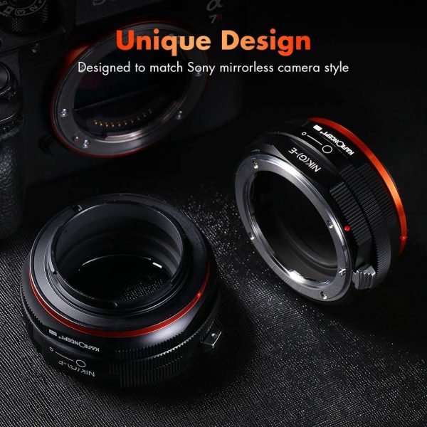 K&F Concept NIK(G) Lens to NEX PRO E Mount Adapter for Nikon-G AF-S F AIS AI Lens to for Sony Nex E Mount Lens Adapter