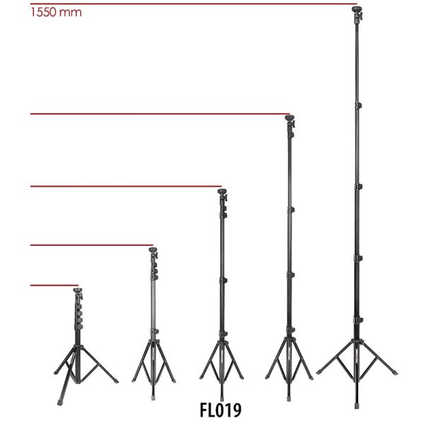 KINGJOY 1.55m Light Stand Tripod Max Load to 5KG for Photo Studio Fresnel Tungsten Light TV Station