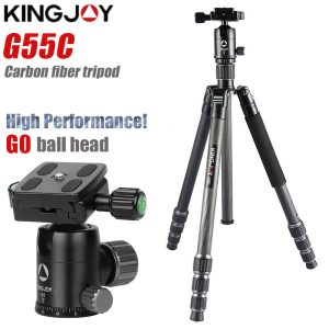 KINGJOY G55C Professional carbon fiber tripod for digital camera tripode Suitable for travel Top quality camera stand 155cm max