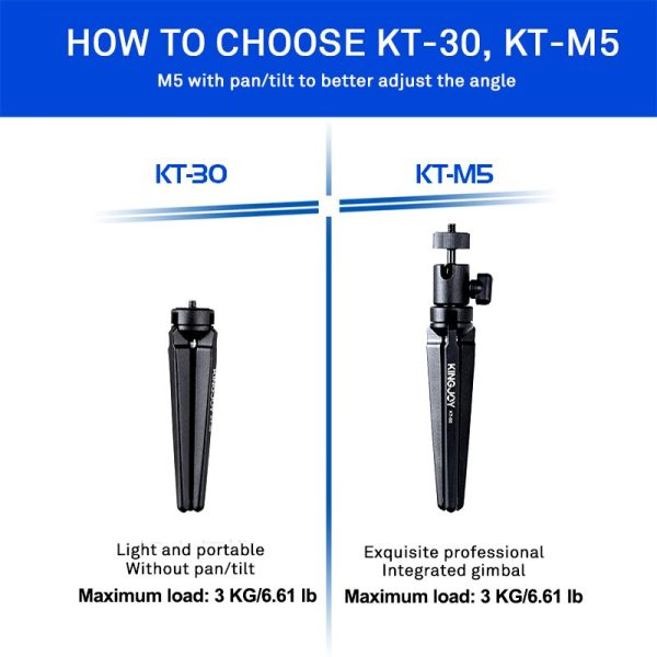 KINGJOY Officia KT-30/M5 Aluminum Mini Tripod For Phone Camera Stand With Ball head Mobile