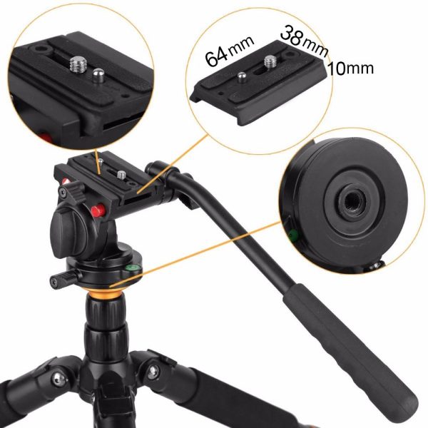 KINGJOY Official KH-6750 Panoramic Tripod Head Hydraulic Fluid Video Head