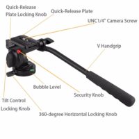 KINGJOY Official KH-6750 Panoramic Tripod Head Hydraulic Fluid Video Head