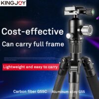 KINGJOY Official Professional Carbon Fiber Portable Tripod Kit Monopod Stand Ball head