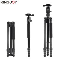 KINGJOY Official Professional Carbon Fiber Portable Tripod Kit Monopod Stand Ball head